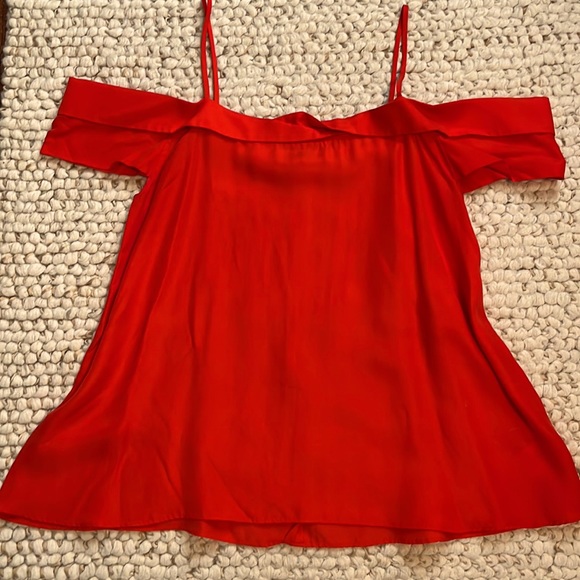 Paper Crown | Red Open Shoulder Blouse | Size M - Picture 3 of 3